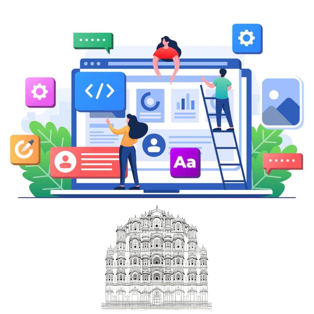 Top-Web-Development-Company-In-Jaipur Web development team working on modern website design and development at Laser Web Maker