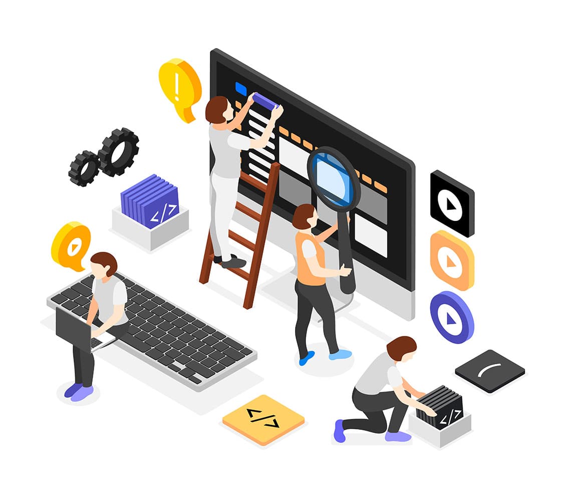 Laser Web Maker - Professional Website Desigining Services Web development team working on modern website design and development at Laser Web Maker